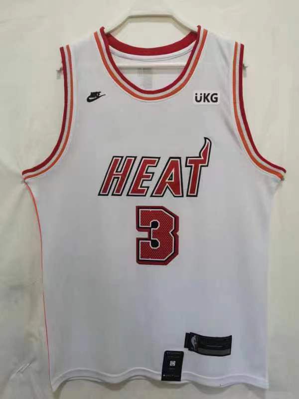 Men Miami Heat #3 Wade White Throwback Nike 22-23 NBA Jersey->miami heat->NBA Jersey